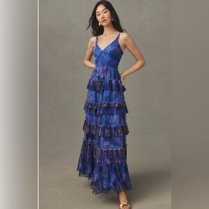 NWT Hutch Freya V-Neck Tiered Ruffle Gown Size 16W